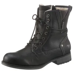 Winterboots, Blockabsatz, Winterstiefelette, Schnürboots mit Nieten besetzt, Gr. 40, schwarz-used, , 18736966-40