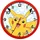 COFI Pokémon analoge Wanduhr 25 cm rot