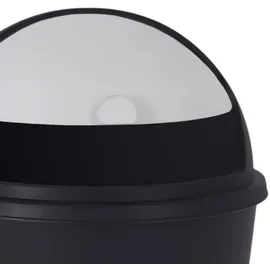Spetebo XXL Abfalleimer mit Schiebedeckel schwarz - 50 L - Runder Mülleimer mit Kuppel Deckel recycelbar