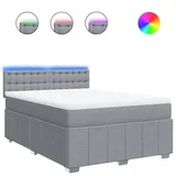 vidaXL Boxspringbett 140 x 200 cm Hellgrau