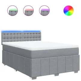 vidaXL Boxspringbett 140 x 200 cm Hellgrau