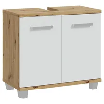 Forte Waschbeckenunterschrank 2 Türen 68,6 x 62 x 34,8 cm Secret Grey/ Artisan Eiche