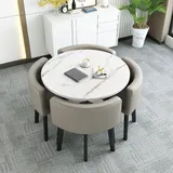 OCAZI esstisch,Rundes Esstisch-Set,Küchen-Esstisch-Set,Schlichter Kleiner runder Tisch,Runder Konferenztisch,rundes modernes Esstisch-Set,Tisch- und Stuhl-Set - #6-80 * 75cm/31.5 * 29.5in(WxH)