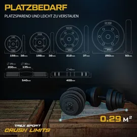 trex sport Hantelset Kurzhanteln 2er Set 2x20kg verstellbare Hanteln schwarz