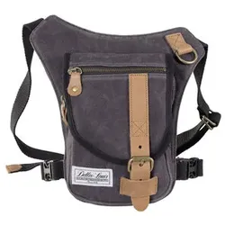 Detlev Louis Vintage Oberschenkel-Tasche Canvas Anthrazit mehrfarbig