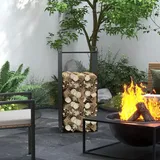 Outsunny Kaminholzregal Stahl 36 x 30 x 90 cm Schwarz