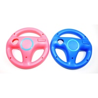 2x Nintendo Wii Lenkrad Rosa und Blau Mario Kart Controller Zubehör Wheel