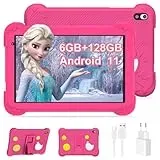 YUMBOT Kinder Tablet 8 Zoll,Kids Tablet Android 11 mit Kindersicherung 128GB+6GB Tablet für Kinder 1280x800HD 4000mAh Bluetooth WiFi Tablet Kinder ab 3 4 5 6 7 8 Jahre, mit Schutzhülle,Rose