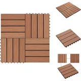 Terrassenfliesen 11stk. Tief Geprägt Wpc 30x30cm 1 Qm Hellbraun - Terrasse - Gartenmöbel - Outdoor Dekoration - Holz Optik - Rutschfeste Fliesen
