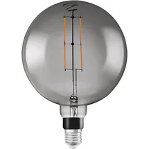 LEDVANCE Smarte LED-Lampe mit Wifi Technologie, Sockel E27, Dimmbar, Warmweiß (2500K), Große Globeform, Klares Filament im Rauchglas, Ersatz für herkömmliche 37W, steuerbar mit Alexa, Google & App