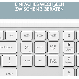 Logitech Signature Slim K950 für Windows, Mac, Chrome, Tastatur, Sonstiges, kabellos, White