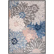 Sanat Novel Outdoorteppich Floral, Blau, Grau, Textil, Blätter, rechteckig, 120x170 cm, Oeko-Tex® Standard 100, pflegeleicht, Teppiche & Böden, Teppiche, Outdoorteppiche