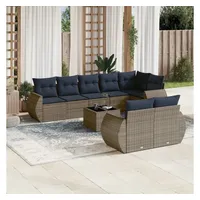 vidaXL Gartensofa-Set 9-tlg. grau