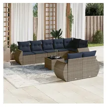 vidaXL Gartensofa-Set 9-tlg. grau