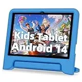 JIKOCXN Kinder Tablet 10 Zoll, Octa Core Android 14 Tablet für Kinder, 10GB RAM+64GB ROM, 1280x800 LCD Touchscreens, 6000mAh, WLAN 5, BT5.0, Dual Kamera, GPS (Blau)