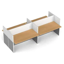 Tischtrennwand-Set mit Tisch PRIMO, magnetisch, 4 Plätze, grau/Buche