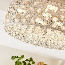 LUCANDE LED-Deckenleuchte Felias, chromfarben, Glas, Ø 35 cm