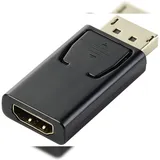 Renkforce RF-5506962 DisplayPort / HDMI Adapter [1x DisplayPort Stecker - 1x HDMI-Buchse] Schwarz vergoldete Steckkontakte