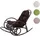 Mendler Schaukelstuhl HWC-C40 Polyester 58 x 110 x 58 cm Braun mit Kissen