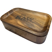 RAW 20442 Set 6 Cache Box Small Wood Rolling Tray und kostenlosen Metall Aschenbecher, Holz