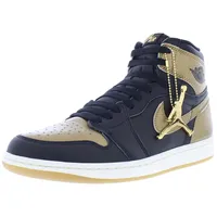 Jordan Nike Air Jordan 1 Retro High OG Herren-Sneaker, Schwarz/Segel/Metallic-Gold, 11 - 45 EU