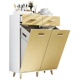 VCM Holz Wäscheschrank Wäschetruhe Wäschebox Wäschekorb Maße ca. H. 97 x B 79 x T. 35 cm - Landos L