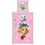 Paw Patrol Glow in the Dark Rosa 135 x 200 cm + 80 x 80 cm