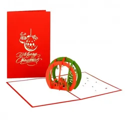 Colognecards Pop-Up Karte Weihnachten Kerze (engl.) - rot