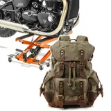 Set: Motorrad Hebebühne Midlift XL bis 500kg or ConStands mit Rucksack Canvas RG8 Vintage 20Ltr grün