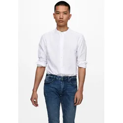 Langarmhemd »ONSCAIDEN LS SOLID LINEN MAO SHIRT NOOS«, Gr. L - N-Gr, White, , 28087649-L N-Gr