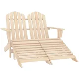 vidaXL 2-Sitzer Adirondack Gartenbank mit Fußstütze 119,5 x 147,5 x 89,5 cm hellbraun 315912