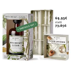 Artischocken-Elixier - Bundle mit Dosierer & Gläsern - Premium Kräuterbitter - 35%vol