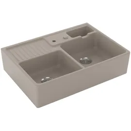 Villeroy & Boch Spülstein Doppelbecken almond + Excenterbetätigung