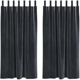 vidaXL Verdunkelungsvorhänge 2 pcs Dunkelgrau 140 x 175 cm