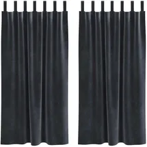vidaXL Verdunkelungsvorhänge 2 pcs Dunkelgrau 140 x 175 cm