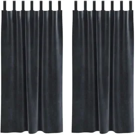 vidaXL Verdunkelungsvorhänge 2 pcs Dunkelgrau 140 x 175 cm