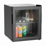 Bartscher Glastürkühlschrank Getränkekühlschrank 46 l 52 cm hoch Schwarz