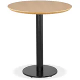 KADIMA DESIGN Esstisch, Rund, Ø 60 cm, Naturholz, Gusseisen, 75 cm Höhe. Beige-Schwarz | Beige, Holz, Echtholz, Rund,Rund, Säule, 60x76x60 Esszimmer, Tische, Esstische