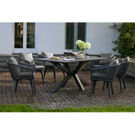 Mr. Deko Almeria Gartentisch 200 x 90 x 76 cm light grey
