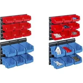 Allit Sichtlagerkasten-Set ProfiPlus >C< 1+2/17, rot/blau