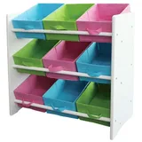 Buri Kinderregal Kindermöbel Regal Ablage Spielzeugbox Spielzeugbox Kinderzimmerregal - Weiß (seitenteil)