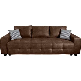 Collection AB Schlafsofa Bella, B: 241 cm, Liegefl. 142x194 cm, Bettfunktion, Bettkasten & 2 Zierkissen, Federkern braun