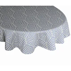Tischdecke ADAM "Easy Diamond" Gr. 1, blau (dunkelblau), Ø:145cm, Bio-Baumwolle, Tischdecken, nachhaltig