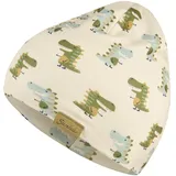 Sterntaler Beanie aus Soft Touch Jersey mit Dino-Print – Zwei Tragevarianten – Jungen – weich und pflegeleicht – Mütze für Baby und Kinder, naturfarben, Größe 47 - 47
