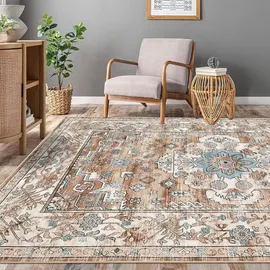 enyhom Großer Teppich Vintage Cremefarben 120 x 180 cm