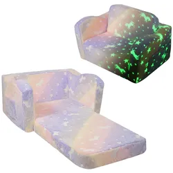 VEVOR Kindersofa Kindercouch Kindersessel Kindermöbel im Dunkeln Leuchten