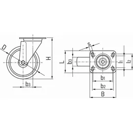 GEKO Schwenkrad Ø50mm