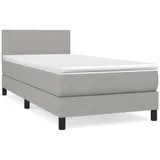 vidaXL Boxspringbett mit Matratze Hellgrau 90x200 cm Stoff1388782