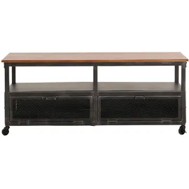 Mendler HWC-N28 Lowboard 55x130x36cm Schwarz/Braun Holz/Metall