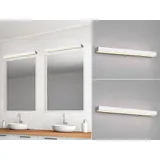 Trio LED Wandlampen Bad - 2er Set Chrom 60cm Spiegelleuchten indirekte Badbeleuchtung